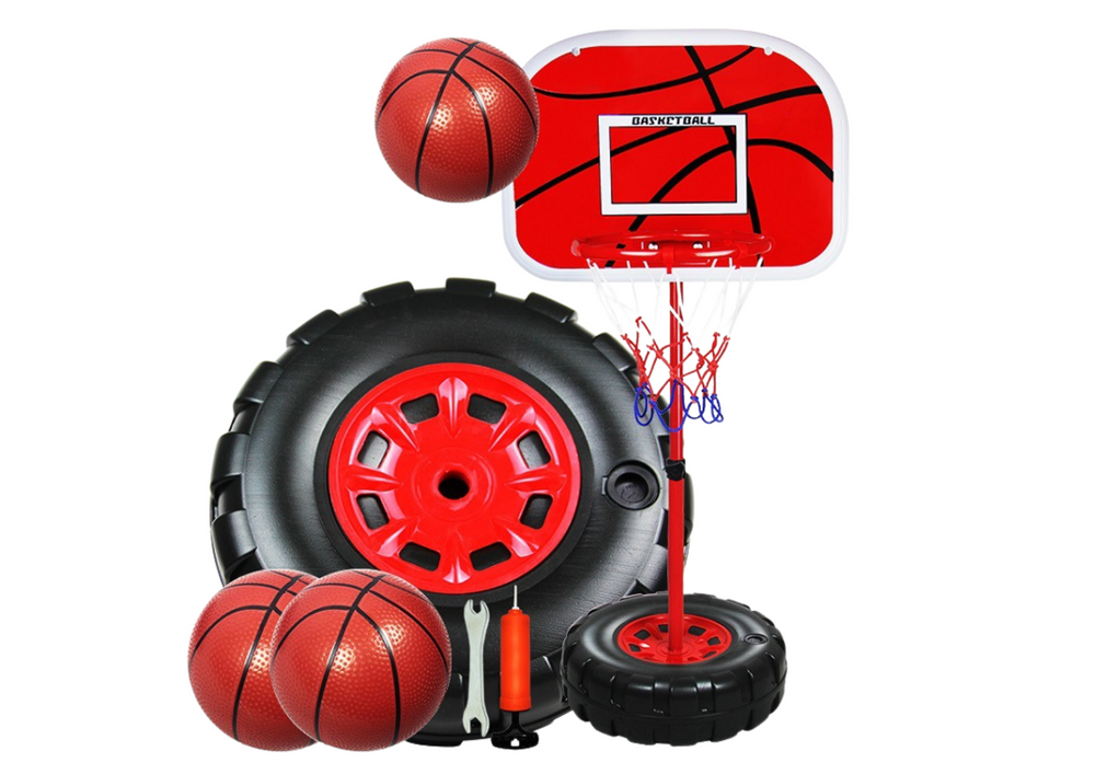 Basketbalový koš regulovatelný s míčem a pumpičkou 170 cm