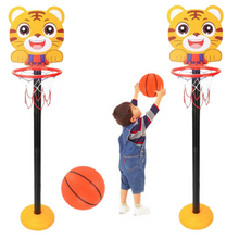 Basketbalový koš regulovatelný s tygrem žlutý 52 110cm