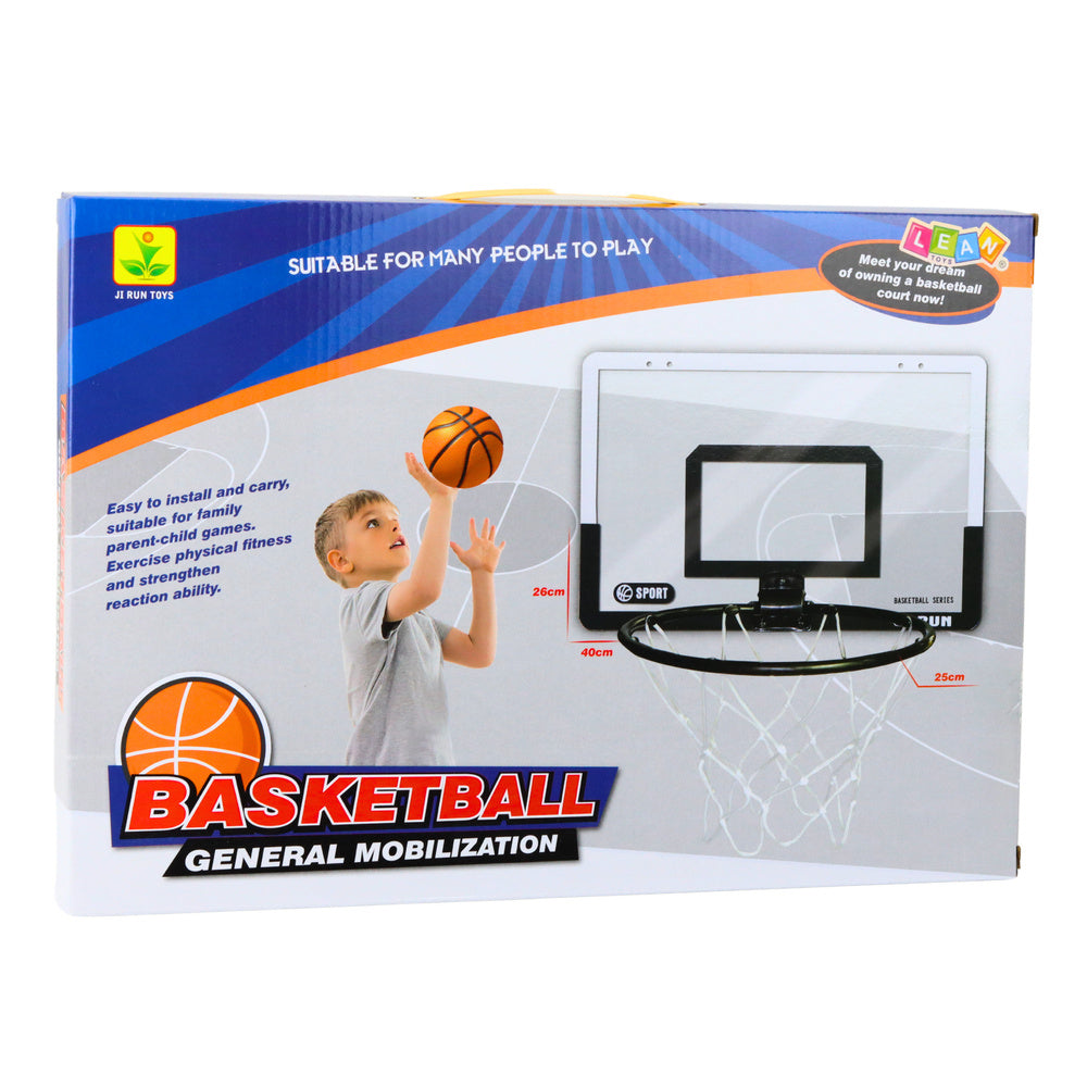 Basketbalový koš s deskou obručí míčem a pumpičkou 40x26 cm