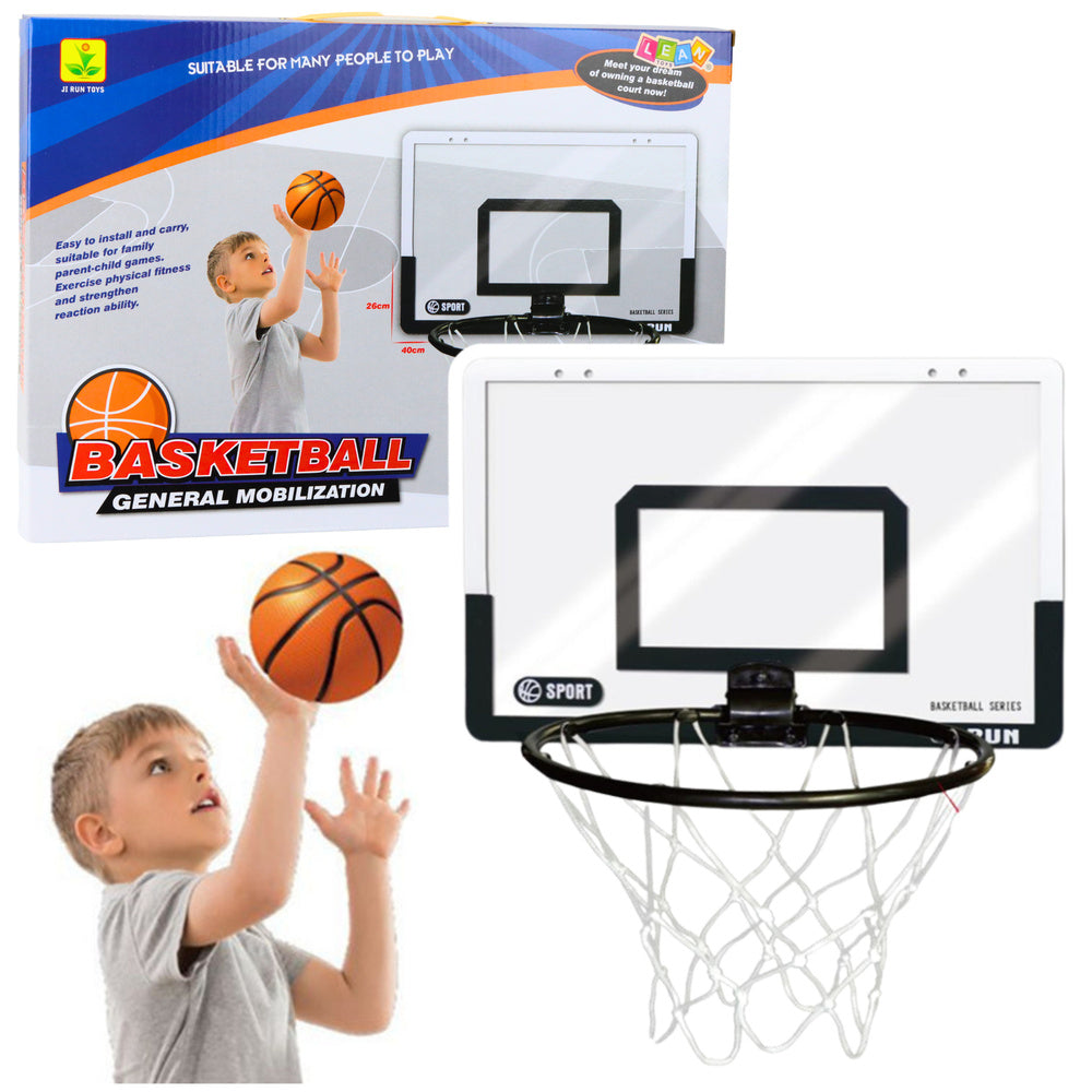 Basketbalový koš s deskou obručí míčem a pumpičkou 40x26 cm