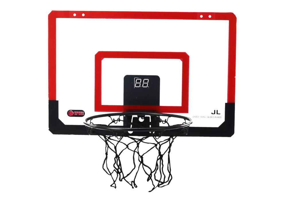 Basketbalový koš s elektronickým počítadlem bodů a zvuky