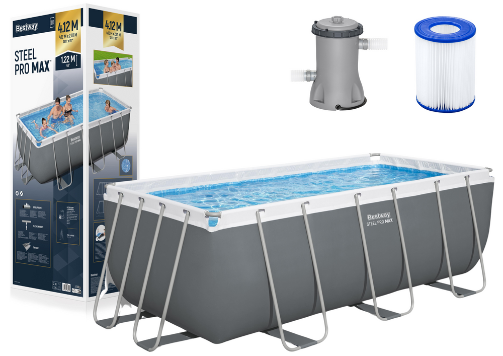 Bazén s konstrukcí 412x201x122 cm s pumpou a žebříkem – Bestway