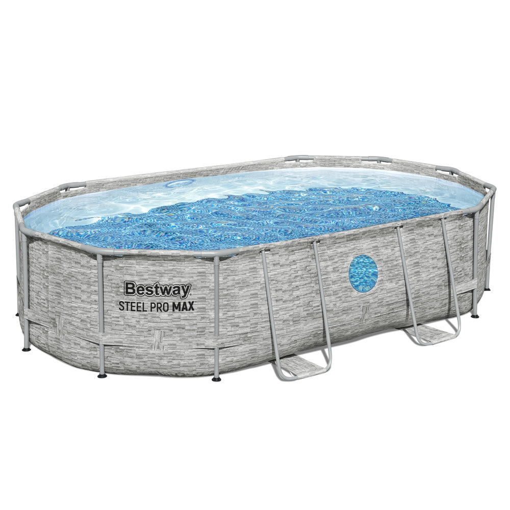 Bazén s konstrukcí 427 x 250 x 100 cm s okny a filtrací – Bestway