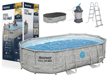 Bazén s konstrukcí 427 x 250 x 100 cm s okny a filtrací – Bestway
