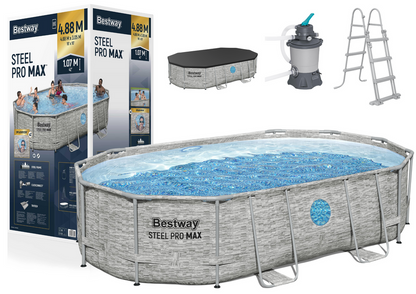 Bazén s konstrukcí 427 x 250 x 100 cm s okny a filtrací – Bestway