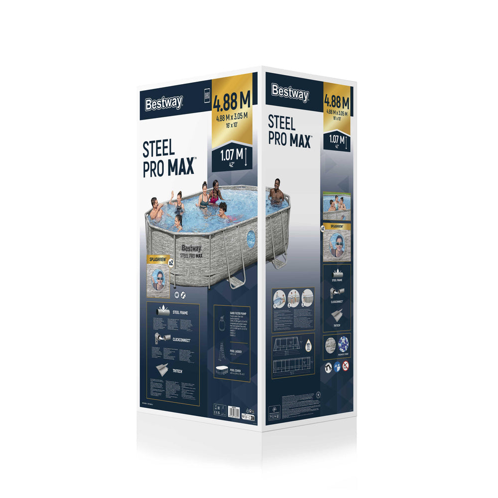 Bazén s konstrukcí 427 x 250 x 100 cm s okny a filtrací – Bestway