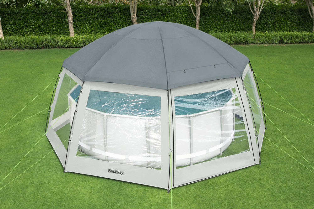 Bazénový stan altán 600x600x295 cm s okny a dveřmi – Bestway