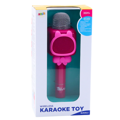 Bezdrátový mikrofon Bluetooth karaoke nahrávání změna hlasu růžový