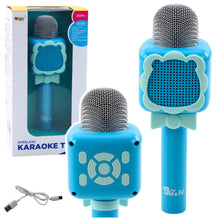 Bezdrátový mikrofon Bluetooth karaoke s nahráváním modrý