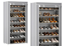 Botník 8patrový s prachotěsným krytem organizer šedý