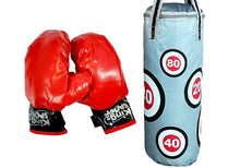Boxerský set s pytlem a rukavicemi 57 x 18 cm stříbrno červený