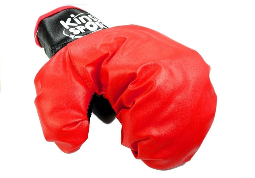 Boxerský set s rukavicemi a hruškou na stojanu černo červený