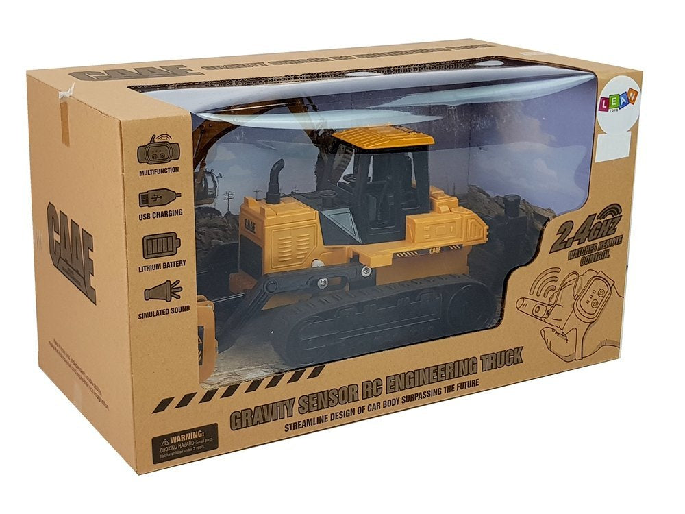 Buldozer na dálkové ovládání gesty ruky 2.4G pásové kola 1:28