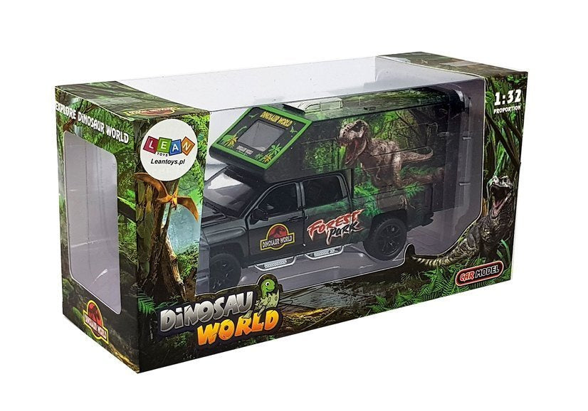 Camper s dinosaury 1:32 se světly a zvuky černý