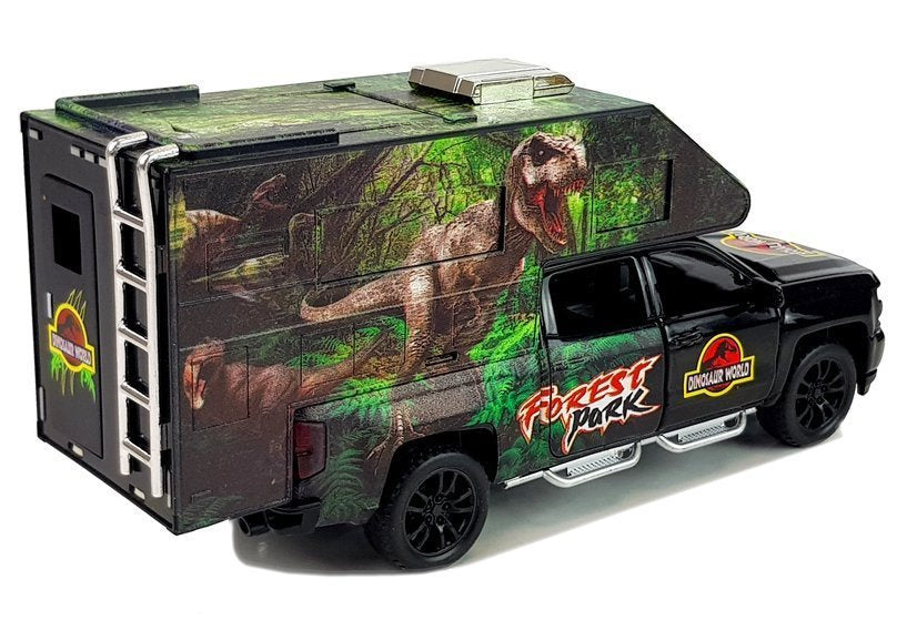 Camper s dinosaury 1:32 se světly a zvuky černý