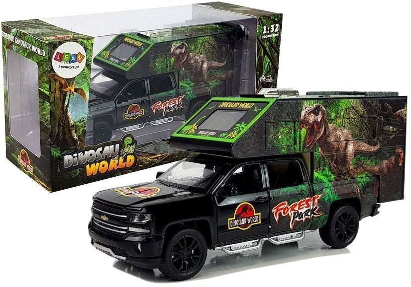 Camper s dinosaury 1:32 se světly a zvuky černý