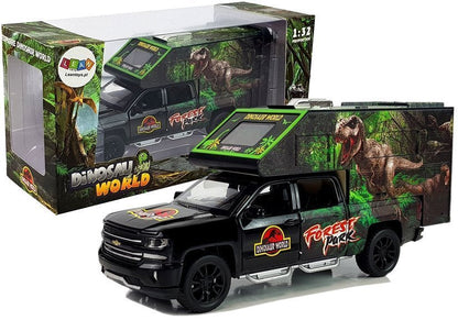 Camper s dinosaury 1:32 se světly a zvuky černý