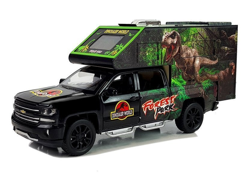 Camper s dinosaury 1:32 se světly a zvuky černý