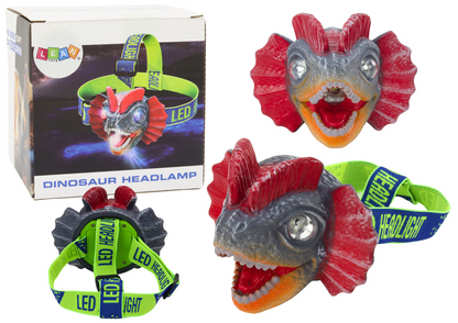 Čelová svítilna Dinosaurus – 3 LED s regulovatelným páskem