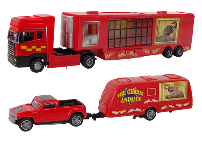 Cirkusový transportér zvířat – kamion pickup lev tygr