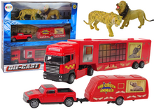 Cirkusový transportér zvířat – kamion pickup lev tygr