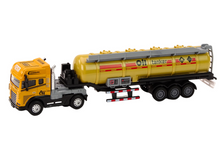 Cisternový kamion TIR 1:24 s přívěsem zvuky světla žlutý