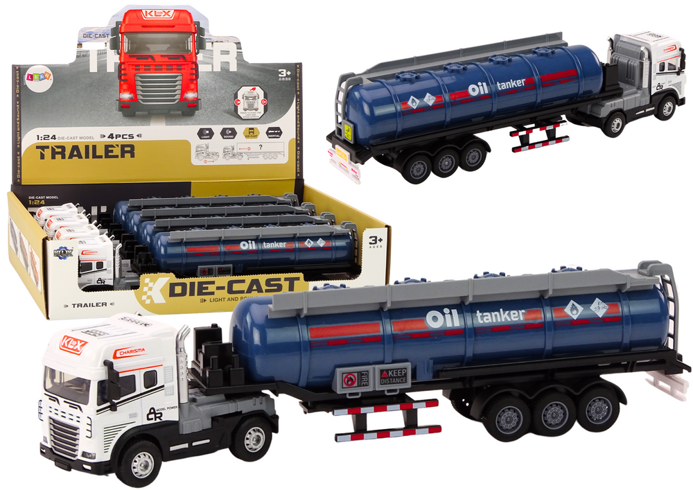 Cisternový kamion TIR s přívěsem 1:24 se zvuky a světly