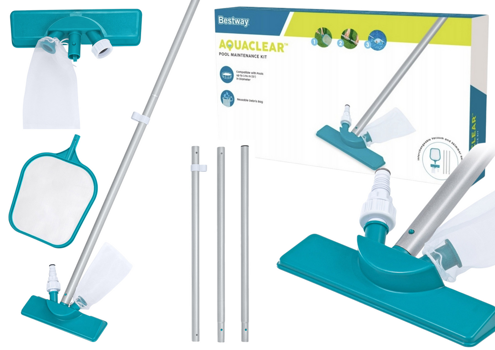 Čisticí sada na bazén s odkurzačem a sítkou – Bestway 58013