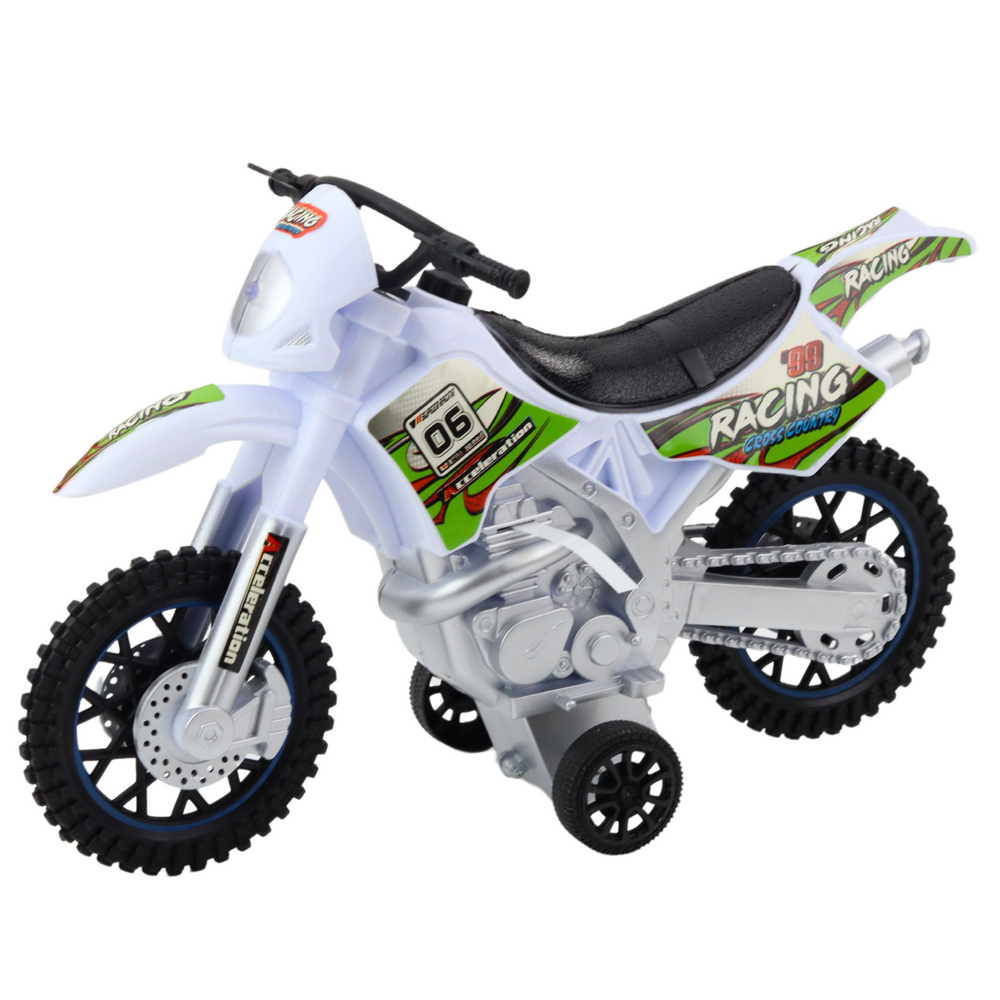 Crossový motocykl off road – se světly a zvuky | bílý