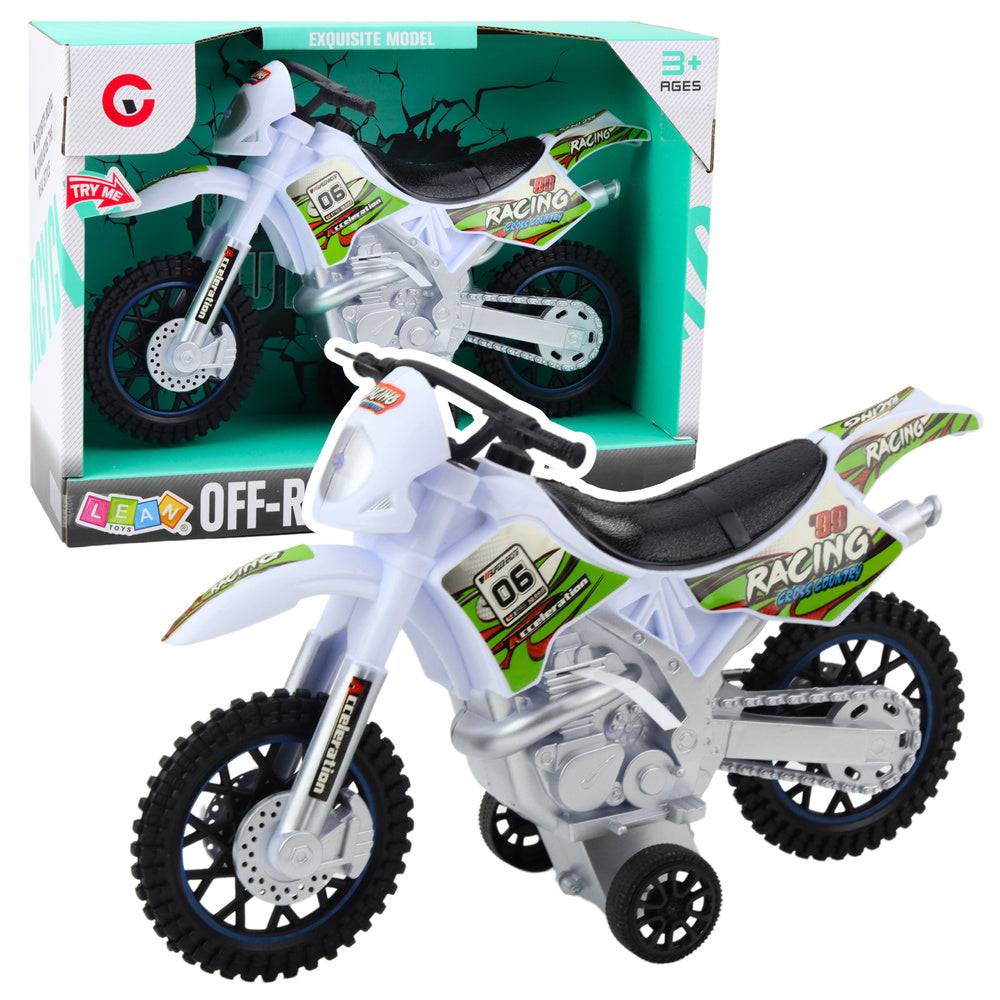 Crossový motocykl off road – se světly a zvuky | bílý