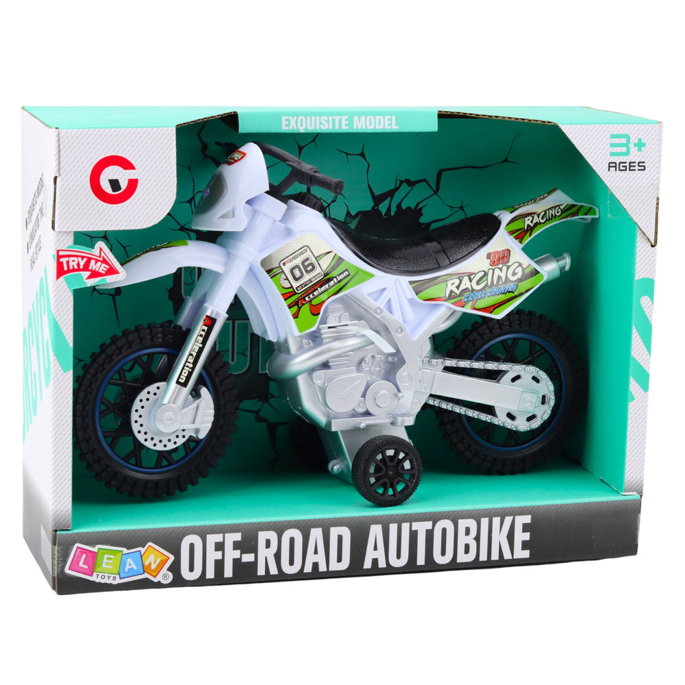 Crossový motocykl off road – se světly a zvuky | bílý