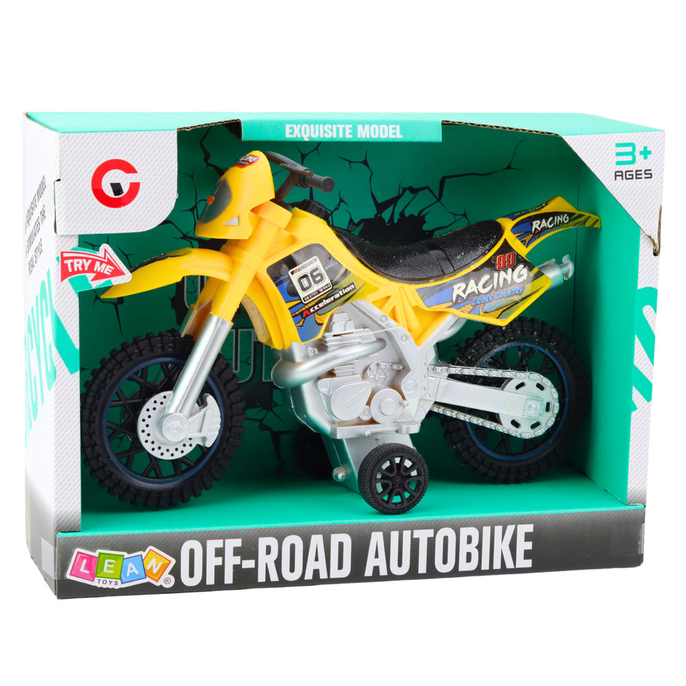 Crossový motocykl off road – se světly a zvuky | žlutý