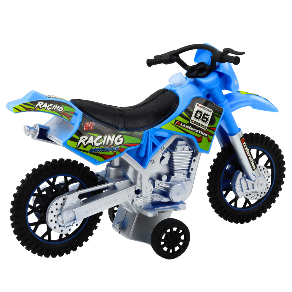 Crossový motocykl pro děti – se světly a zvuky | modrý