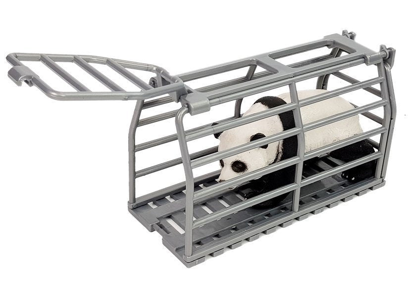 Čtyřkolka s přívěsem a figurkami panda a řidič zelená