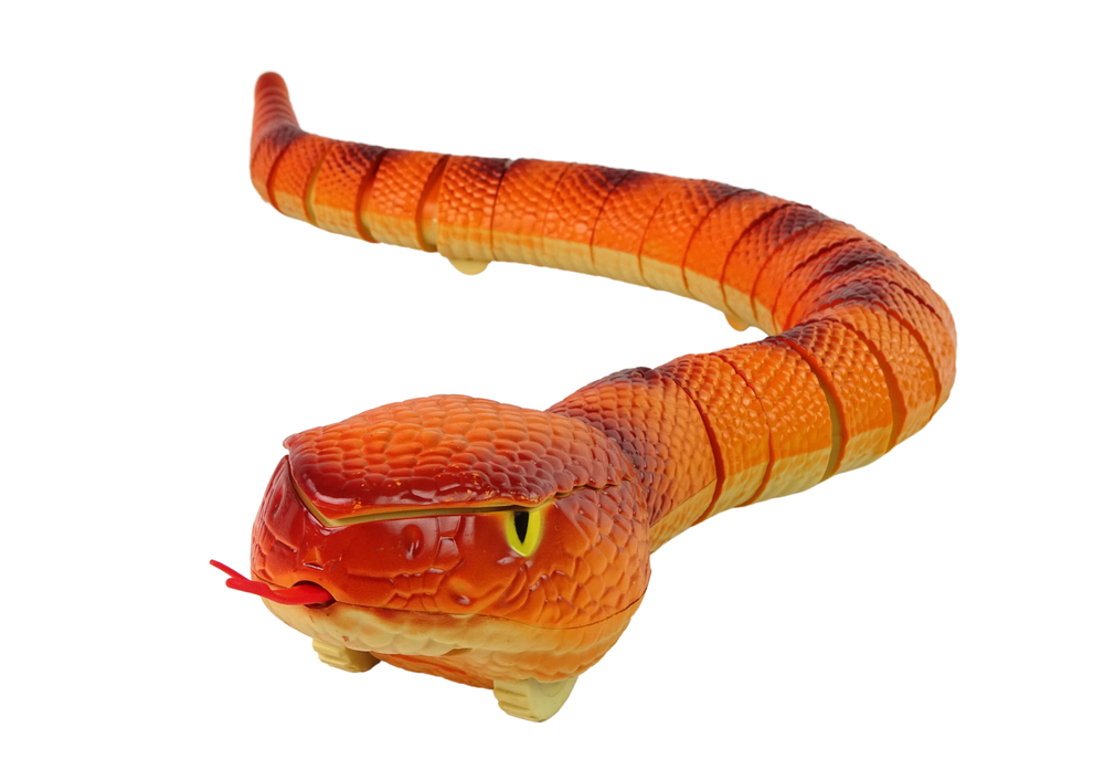 Dálkově ovládaný had anakonda – 70 cm oranžový s pilotem