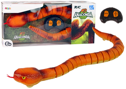 Dálkově ovládaný had anakonda – 70 cm oranžový s pilotem