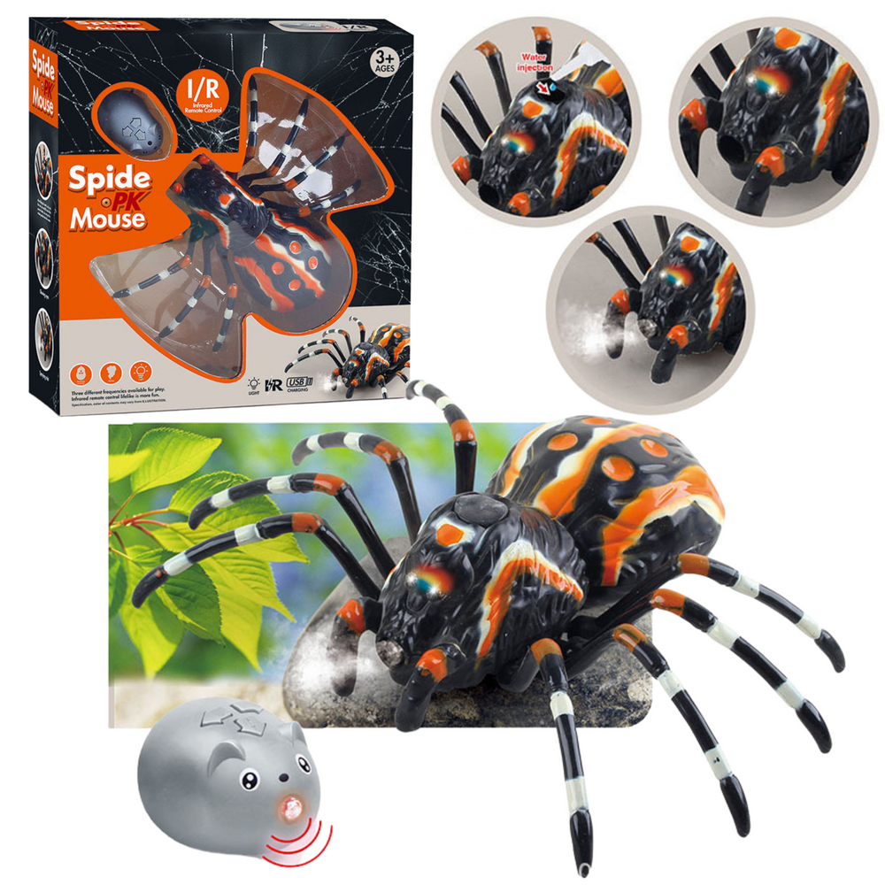 Dálkově ovládaný pavouk tarantule na infračervené ovládání černý