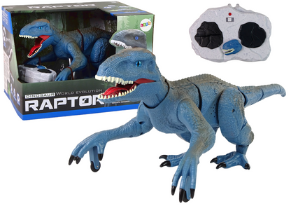 Dálkově ovládaný Velociraptor – se zvuky řvání | modrý