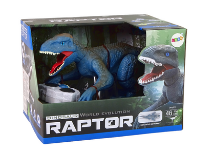 Dálkově ovládaný Velociraptor – se zvuky řvání | modrý