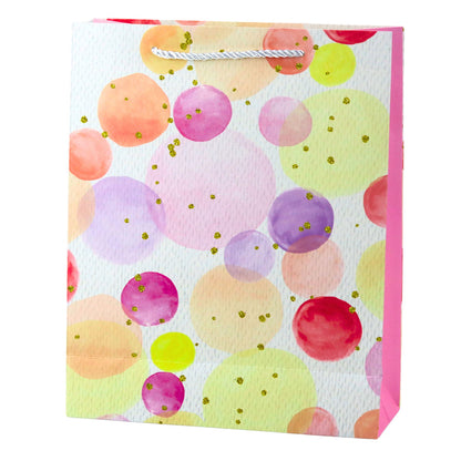 Dárková taška akvarelové tečky – pastelové 32×26×10 cm