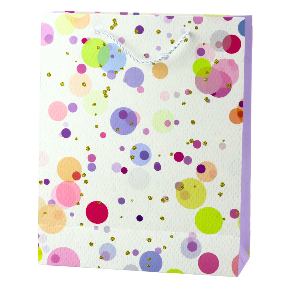 Dárková taška akvarelové tečky – pastelové 32×26×10 cm
