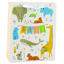 Dárková taška Baby se zvířátky – 32x26x10cm | krémová