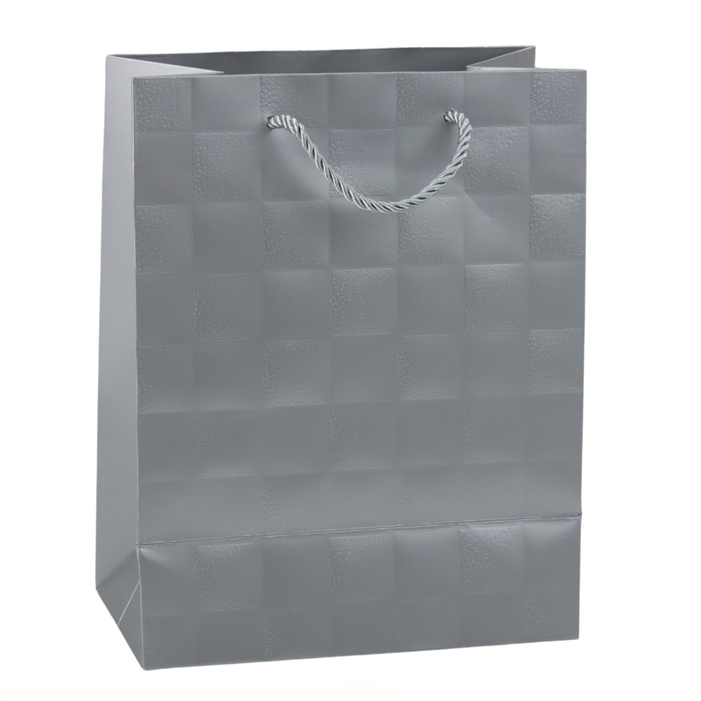Dárková taška elegantní – reliéfní čtverce 23x18x10,5 cm