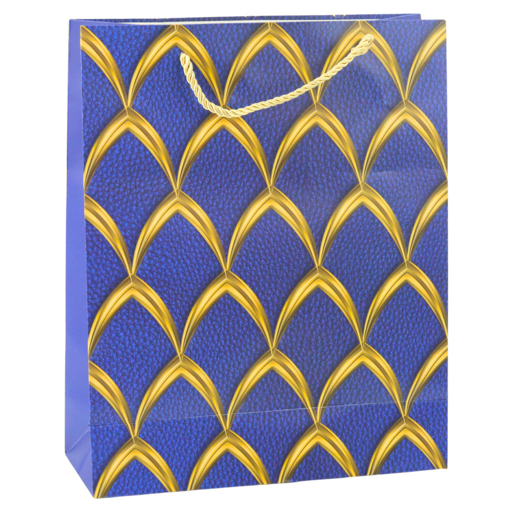Dárková taška elegantní se zlatými zdobeními – 32x26x12 cm