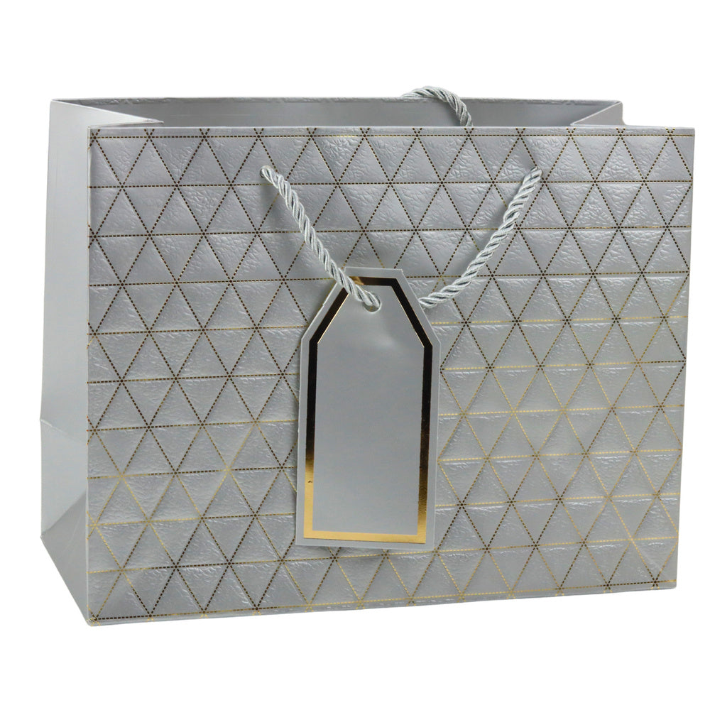 Dárková taška geometrická se zlatými liniemi – 23x18x10 cm