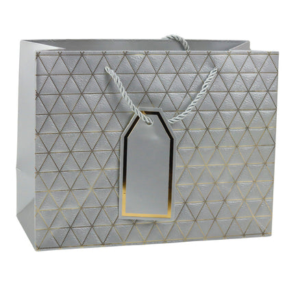 Dárková taška geometrická se zlatými liniemi – 23x18x10 cm