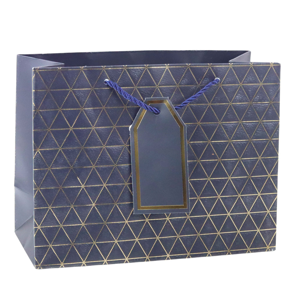 Dárková taška geometrická se zlatými liniemi – 23x18x10 cm