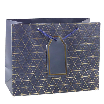Dárková taška geometrická se zlatými liniemi – 23x18x10 cm