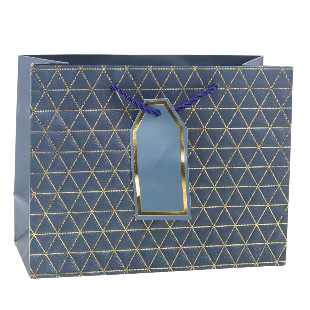 Dárková taška geometrická se zlatými liniemi – 23x18x10 cm