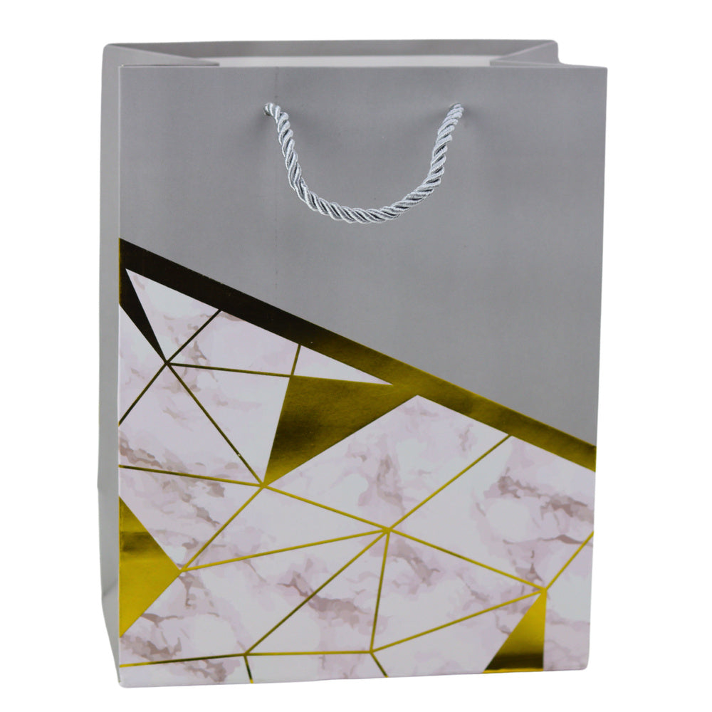 Dárková taška geometrické vzory mramor – 23x18x10,5 cm